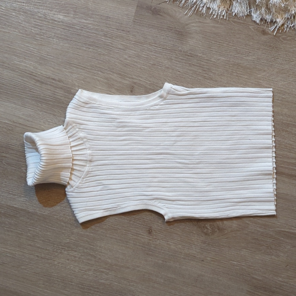Ribbed White Polo